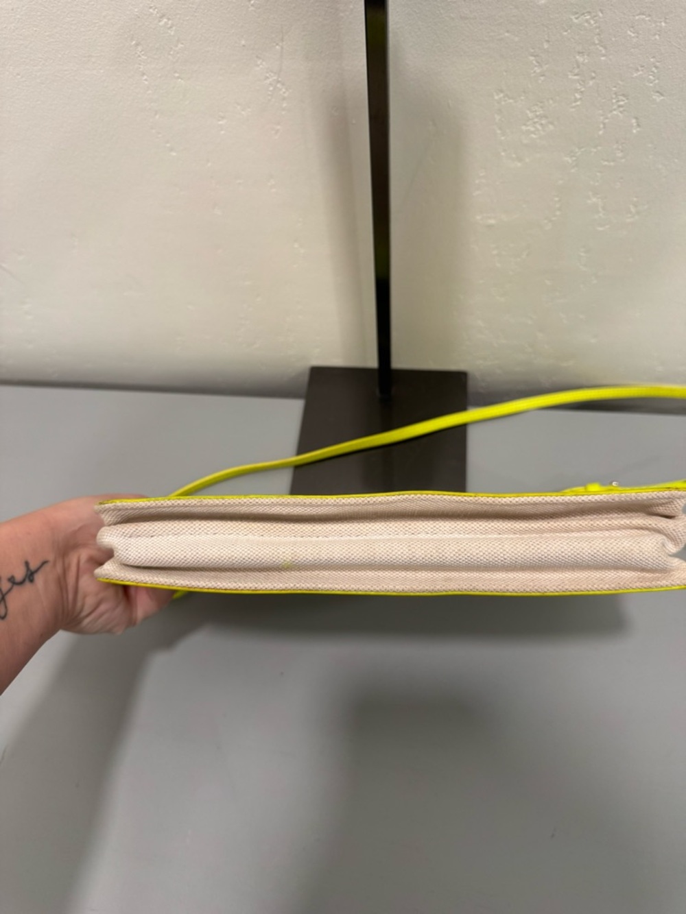 Balenciaga Canvas Crossbody with Neon Yellow Trim - Picture 5 of 7
